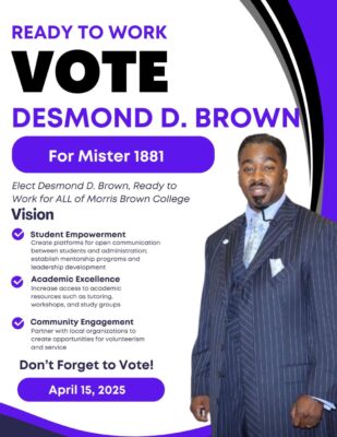 CANDIDATE DESMOND D. BROWN MISTER 1881 FLYER B